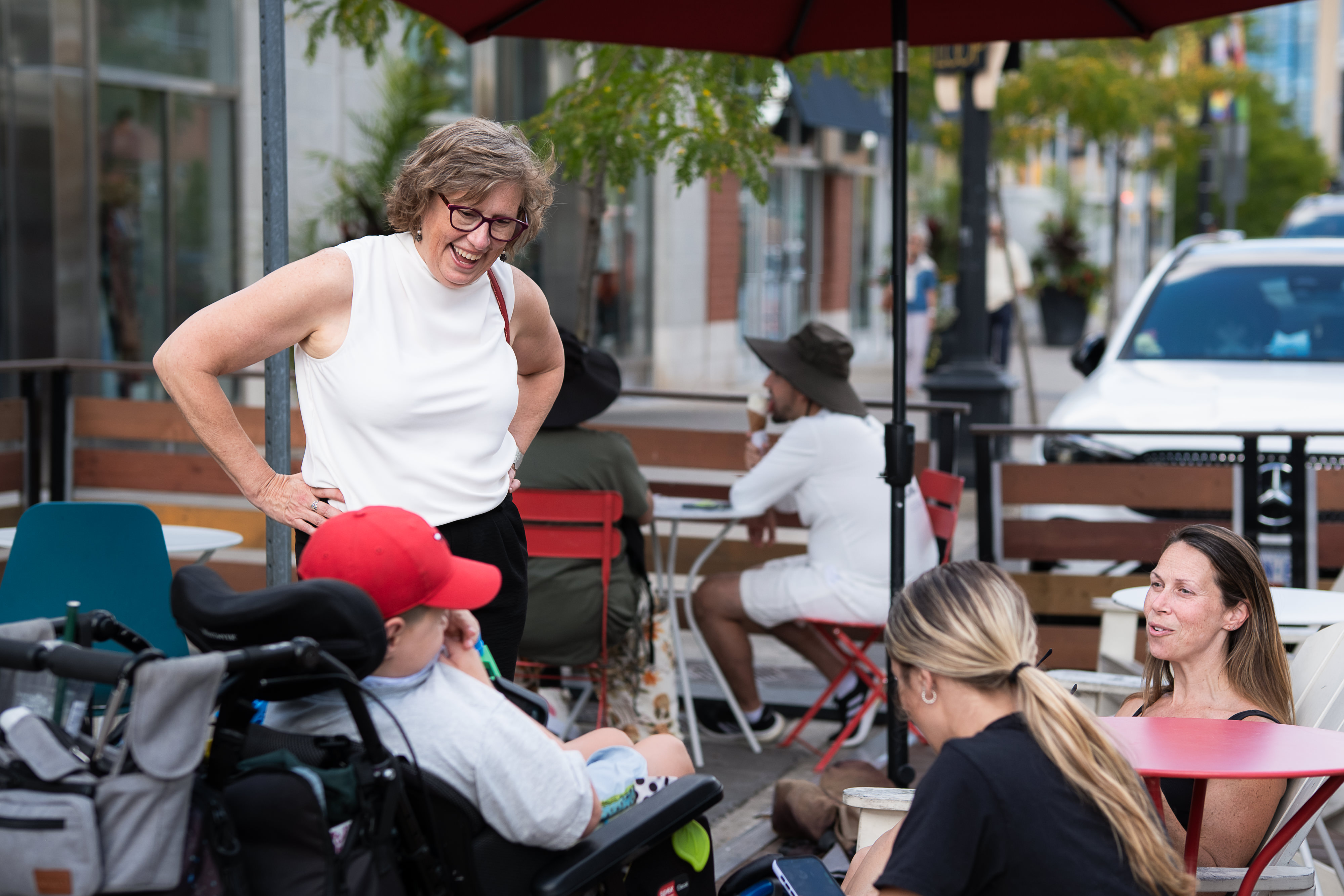 Dorothy meeting residents in Waterloo